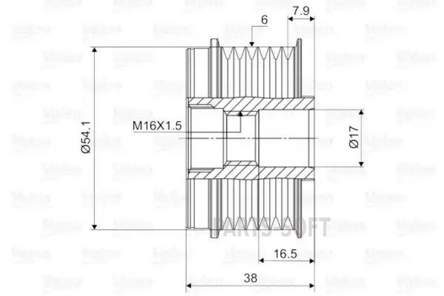 VALEO 588006 Обгонный шкив генератора