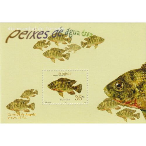 Почтовые марки Ангола 2001г. Пресноводные рыбы Рыбы MNH
