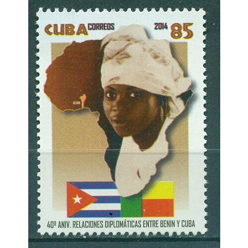 Почтовые марки Куба 2014г. 40-летие дипломатических отношений с Бенином Карты, Флаги, Политика, Дипломатия, Африка MNH