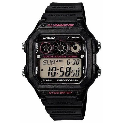 Наручные часы CASIO, черный ремень для часов casio collection ae 1200wh ae 1300wh w 216h f 108wh 10365960