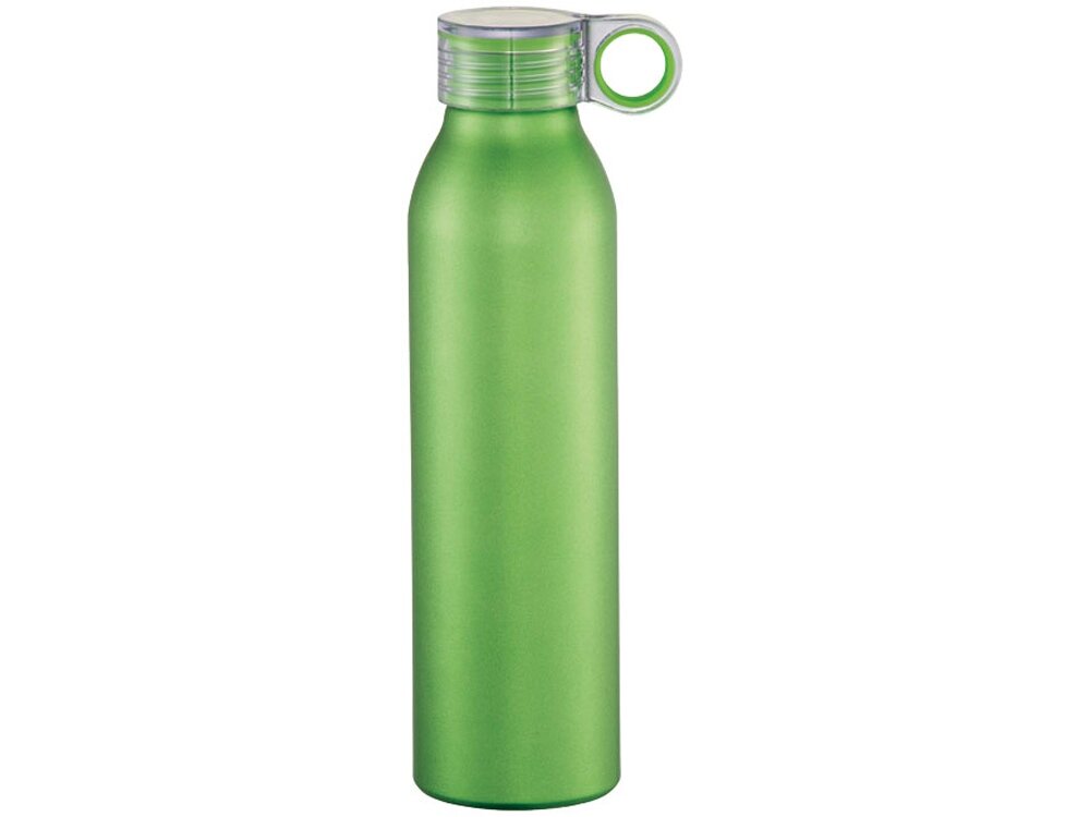 Спортивная алюминиевая бутылка для воды "Grom" на 650 мл, цвет лайм