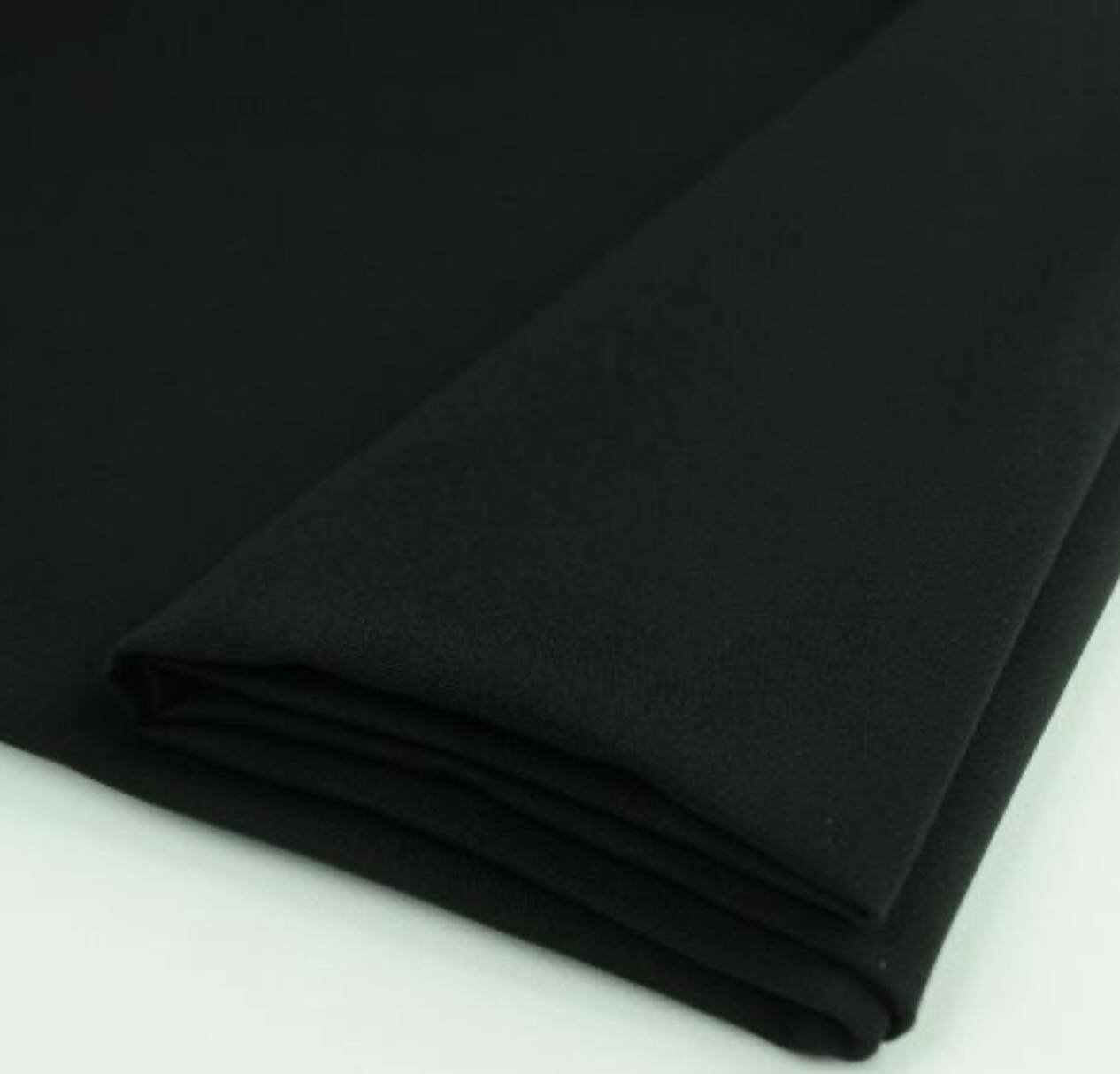 Ткань креп-барби стрейч костюмный цвет черный 1 м