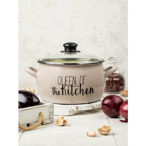 Кастрюля эмалированная Metrot Queen of kitchen, с крышкой, 3,1 л