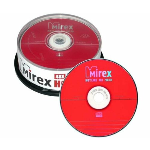 Диск CD-R Mirex 700 Mb, 48х, HotLine, Cake Box (10), (10/300) диск cd r 202950 mirex 700 mb 48х shrink 100 blank без надписи 100 500 ul120200a8t