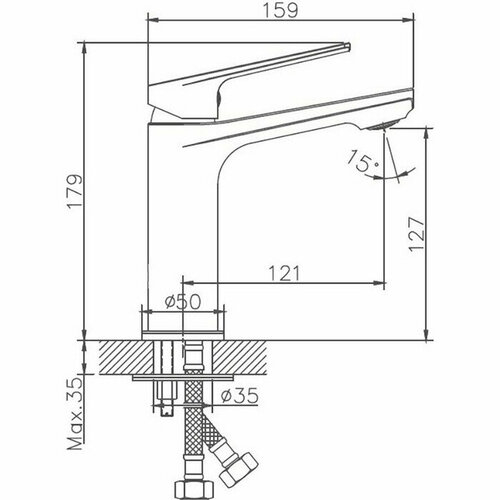 смеситель для раковины haiba hb10533 3 Смеситель для раковины Haiba пепельный HB10533-3