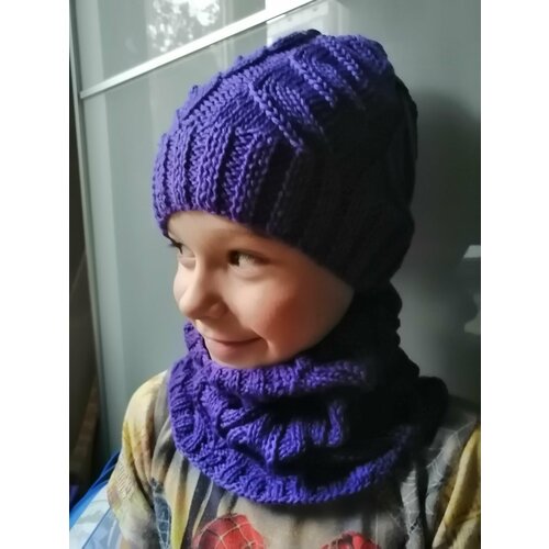 Шапка бини , размер 52, фиолетовый inspire шапка ручной работы мятный