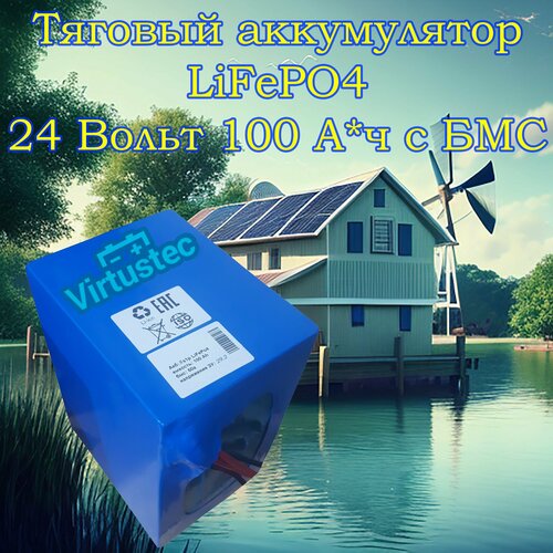 Тяговый аккумулятор LiFePO4 24 Вольт 100 Ампер*час