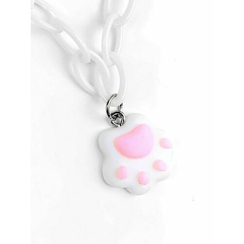 Колье, длина 50 см, белый