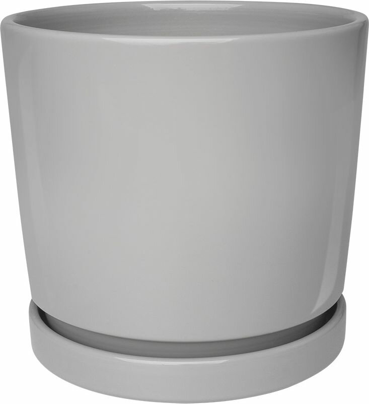 Керамический горшок "Клиф" с подставкой, 2,5л, Д170 Ш170 В160, серый Fdtc7