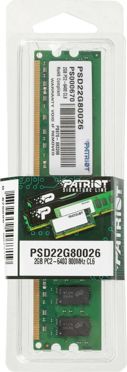 Модуль памяти PATRIOT DDR2 - 2Гб 800, DIMM, Ret - фото №19
