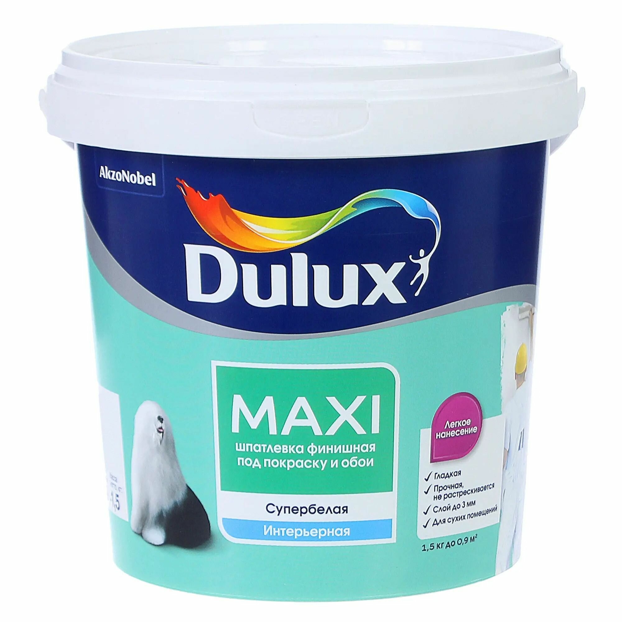 фото Шпатлёвка мелкозернистая Dulux 1.5 кг