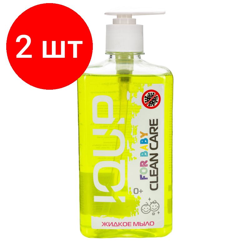 фото Комплект 7 штук, Мыло жидкое IQUP Clean Care for baby для детей помпа-дозатор ПЭТ 0.5л