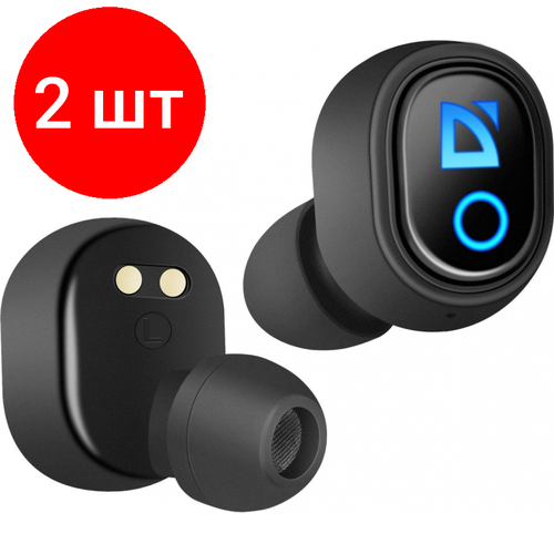 Комплект 2 штук Наушники Defender Twins 639 черный TWS PB Bluetooth 63639 370200₽