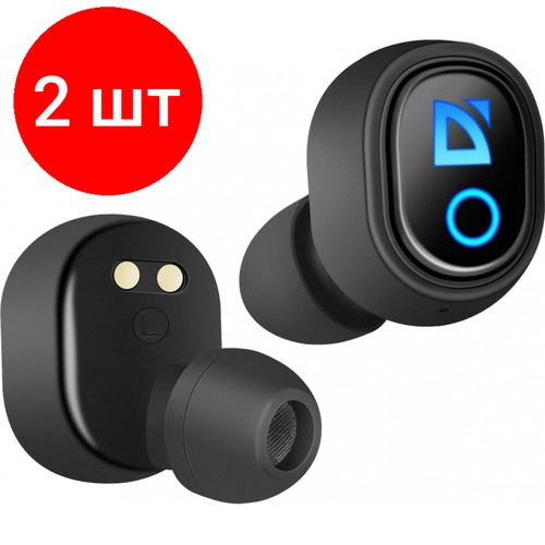 Комплект 2 штук, Наушники Defender Twins 639 черный, TWS, PB, Bluetooth (63639) defender twins 930 беспроводная гарнитура twins 930 белый tws bluetooth 63931