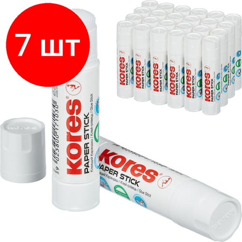 клей карандаш kores 20 г paper stick Комплект 7 штук, Клей-карандаш 10г KORES Paper Stick '17103