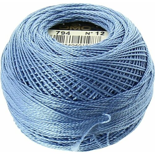 Нитки для вышивания DMC Pearl cotton (Артикул 116, №12, 10 гр. / 120 м, цвет: 794 - Светло-Васильковый)