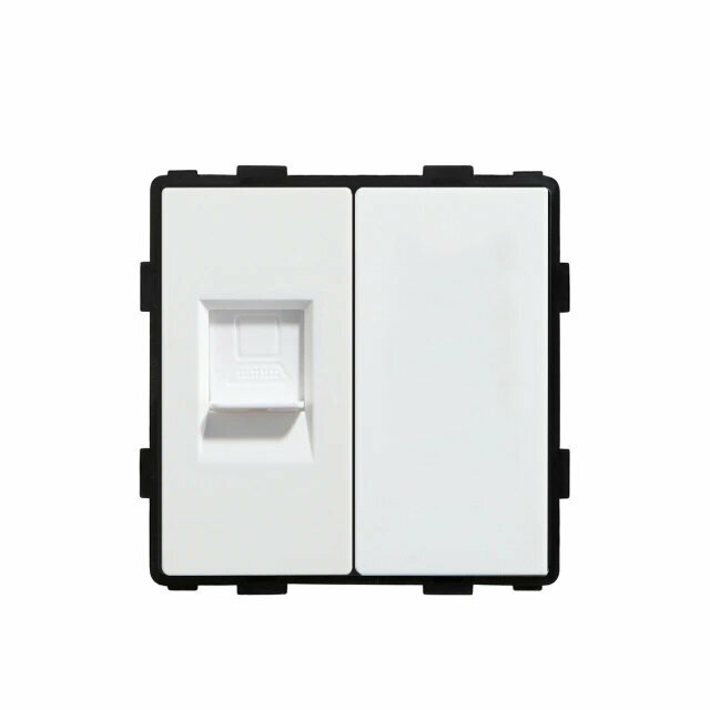 Механизм розетки интернет RJ-45, CAT5e/Blk, цвет белый