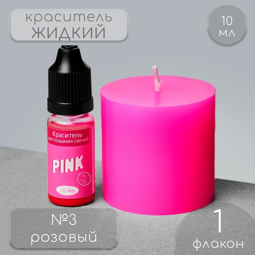 Краситель для свечей, жидкий, цвет: розовый