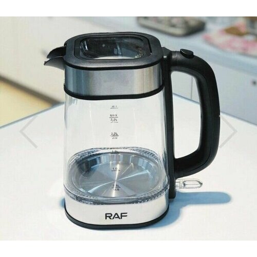 Чайник электрический 25 л боросиликатное стекло черный 432000₽