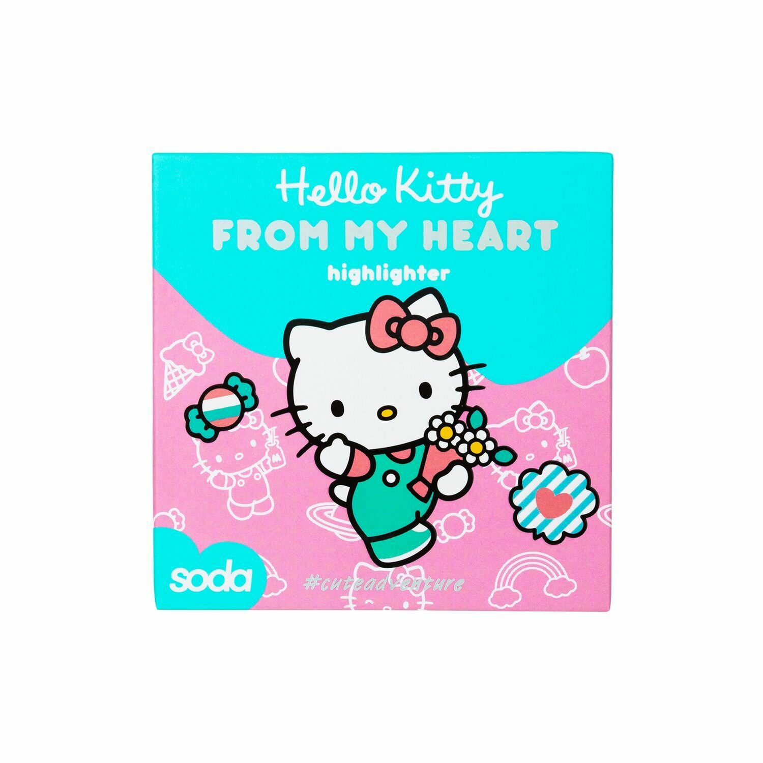 SODA Хайлайтер "FROM MY HEART Hello Kitty", сухой, золотистый, 10 гр