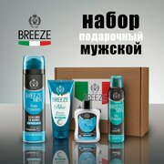 Breeze Подарочный набор косметики для мужчин на 23 февраля, для мужчин: шампунь гель для душа 200 мл + дезодорант 150 мл + пена для бритья 200 мл + бальзам после бритья 100 мл