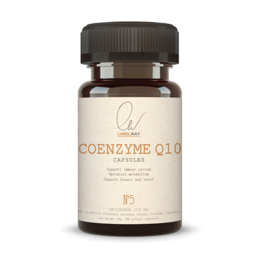 Коэнзим Q10 100 мг 60 капсул LABELWAY Coenzyme Q 10 ку10 убихинон антиоксиданты витамины для энергии, красоты и молодости