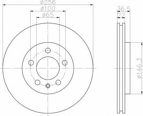 Передний тормозной диск behr-hella 8DD355105361