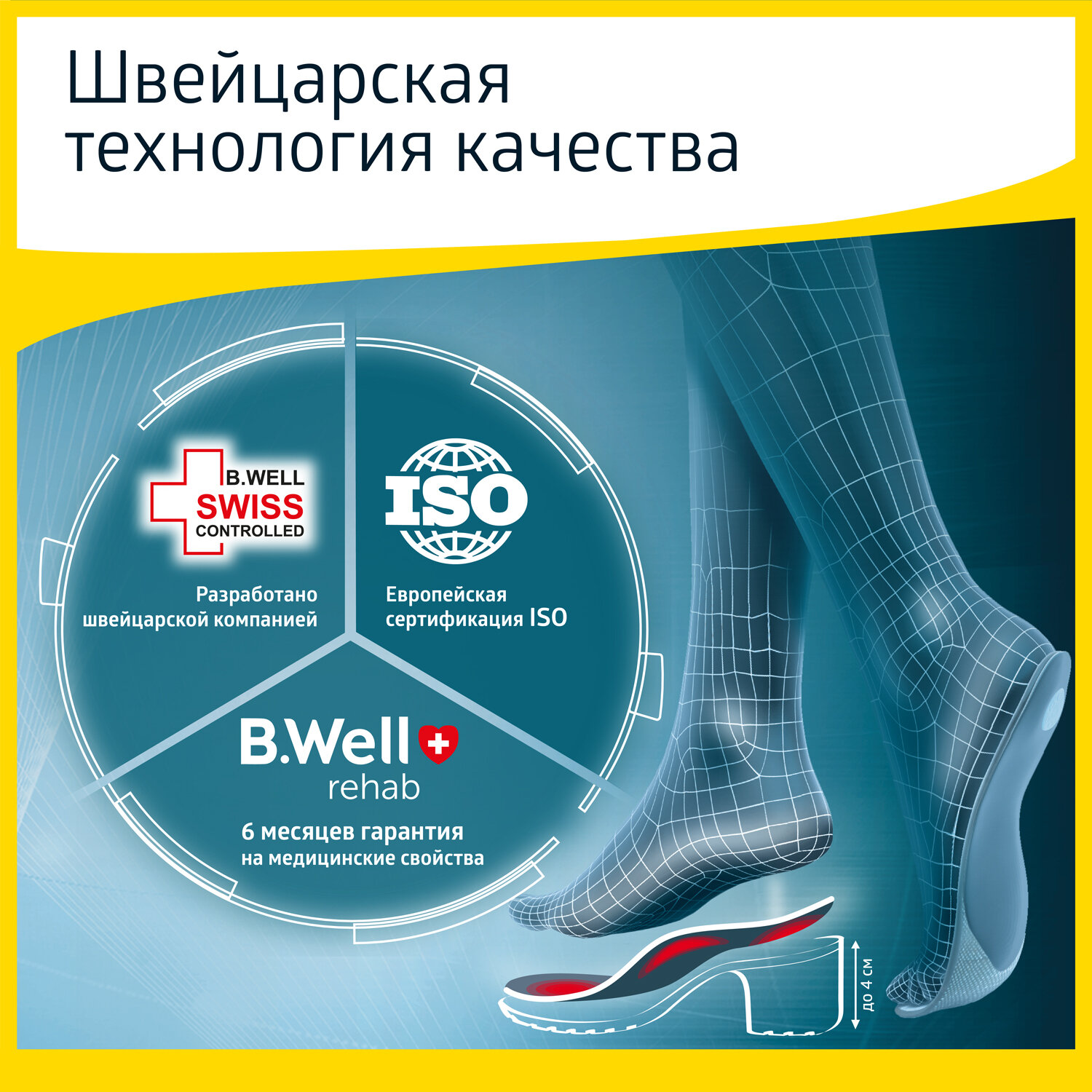 Стельки ортопедические B.Well TRIO, каркасные, FW-601 (43, Бежевый)