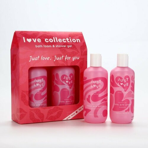 Гель для душа и пена для ванны «Love collection», 2 х 300 мл, подарочный набор косметики, чистое счастье