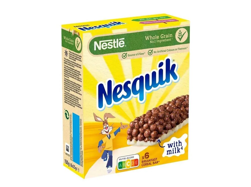 Батончики Nesquik "Шоколадные шарики" в коробке, 6 шт