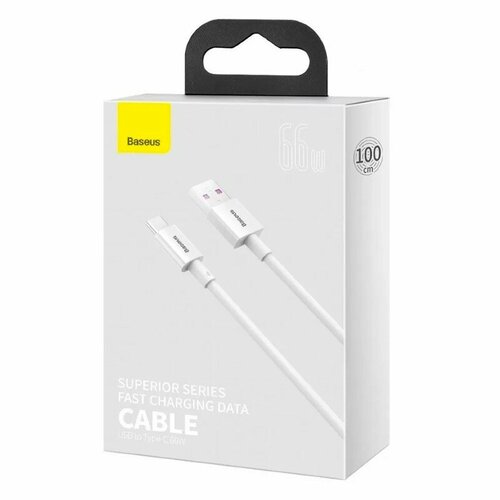 Usb Кабель-зарядка TYPE-C Baseus Superior Series 66W 1м CATYS-02 белый baseus кабель baseus superior series pd 20w interface fast charging data cable usb c to lightning cable 2 метра black черный catlys c01