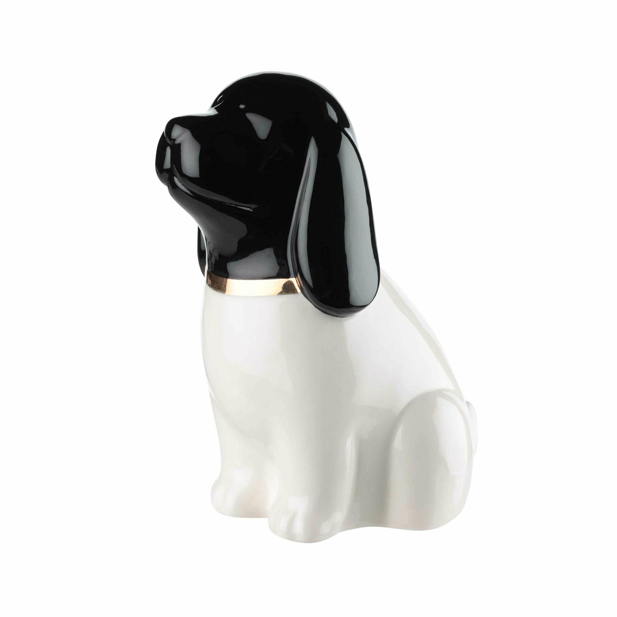 фото Статуэтка, 12 см, керамика, черно-белая, Собака, B&W