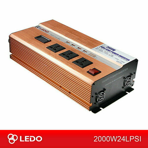 Инвертор 24V-220V 2000W LEDO чистый синус