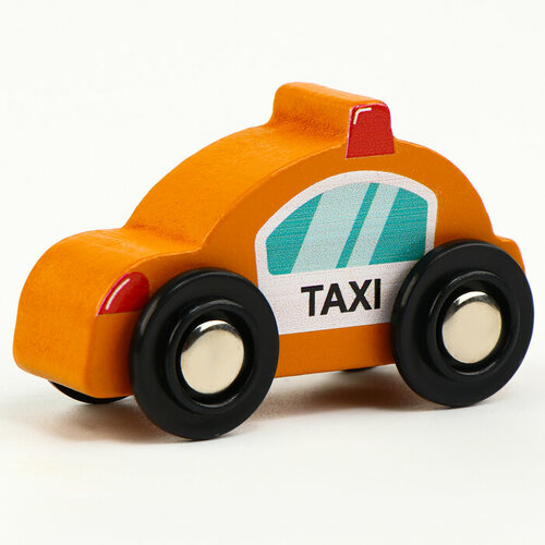 шнуровка веселая машинка зеленоглазое такси Детская машинка «Такси» совместима с набором Ж/Д «Транспорт» 6,5 × 3 × 4 см