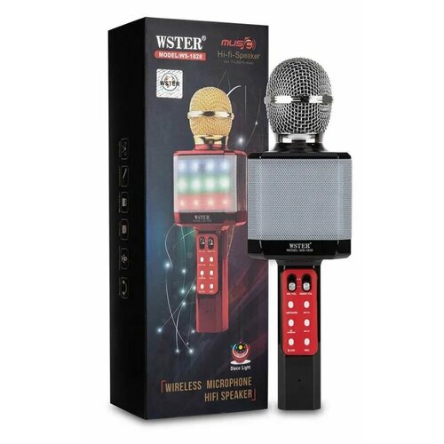 Колонка микрофон Bluetooth Mp3 караоке WS-1828 черный 155000₽