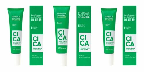 Крем для проблемной кожи лица Professor SkinGOOD, Cica Problem Skin Cream, с экстрактом центеллы азиатской 30 мл, 3 шт.