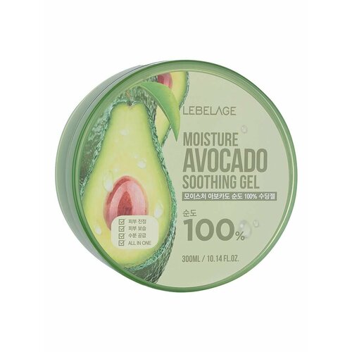 Гель для тела MOISTURE AVOCADO 100% SOOTHING GEL 300 мл, Lebelage гель для лица moraz универсальный гель по уходу за поврежденной кожей на основе экстракта горца mdcn лечебная линия