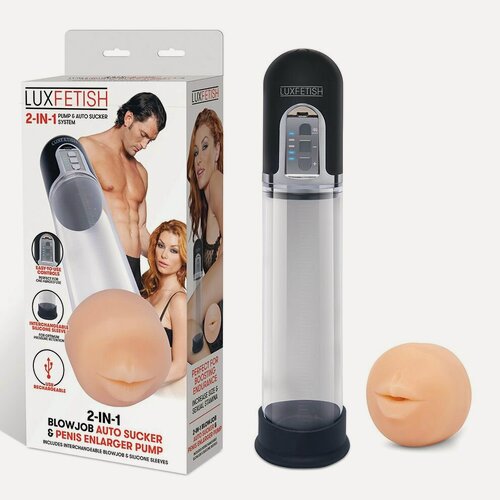 Изображение товара Автоматическая вакуумная помпа 2 в1 Blowjob Auto Sucker & Penis Enlarger Pump