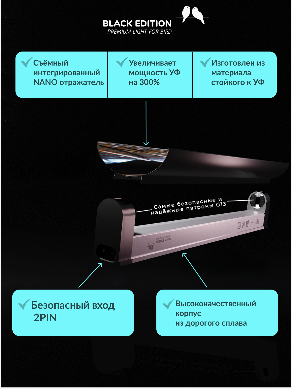 Лампа для птиц и светильник ZOODA BRIGHTSUN MINI KIT - фотография № 6