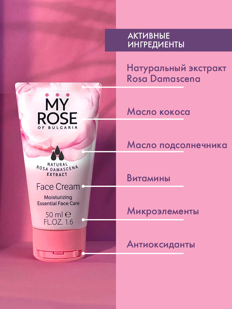 Набор My Rose (Крем д/лица увлаж. 50мл+ Крем д/кожи вокруг глаз 20мл) + Крем д/рук 75мл в подарок