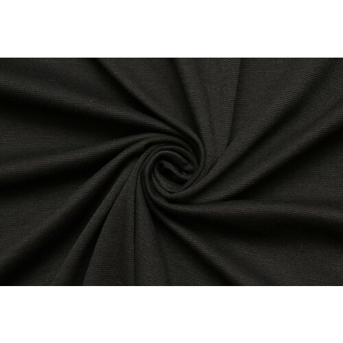 Ткань Джерси-стрейч, черный, ш146см, 0,5 м ткань джерси стрейч меланж серо синий 500 г пм ш146см 0 5 м