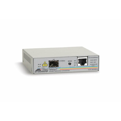 медиаконвертер allied telesis at pc2002poeplus 80 1 x 10 100 1000 мбит с 1 x sfp 100fx 1000x 990 003369 80 Медиаконвертер AT-GS 2002 SP-60 Allied Telesis