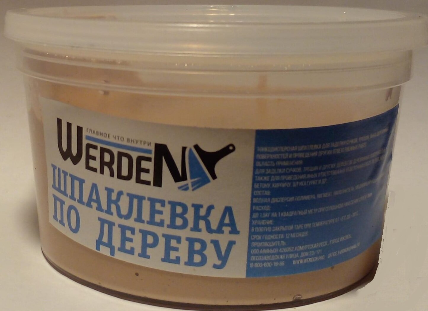 Шпаклевка для дерева "WERDEN" - для заделки трещин, сколов и сучков,(сосна) 0,2кг