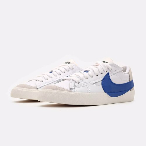 кеды nike blazer low 77 premium светло серый Кеды NIKE, размер 9, белый/синий/серый