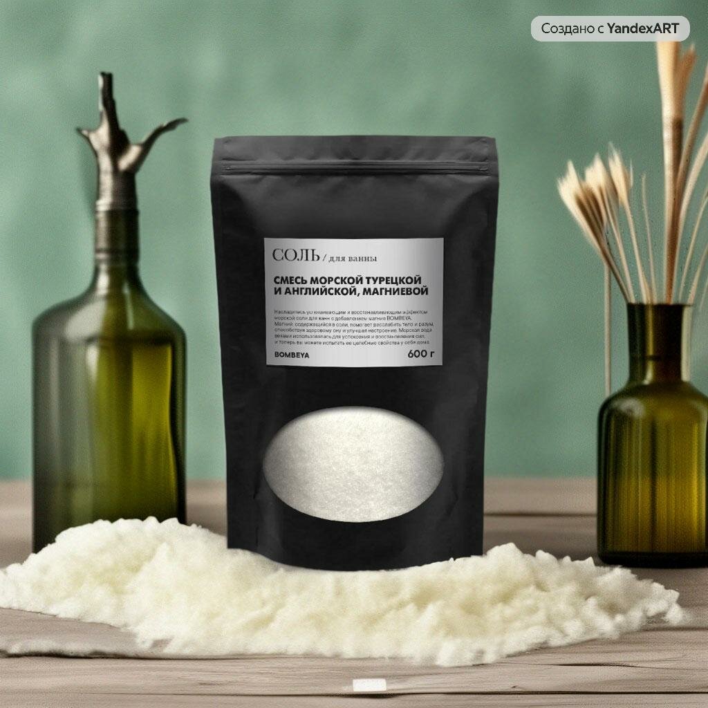 Морская турецкая соль с магнием для ванны Bombeya, английская и морская соль, эпсомская соль SPA 600 гр