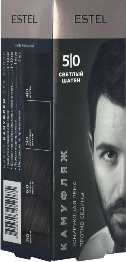 фото ESTEL Alpha Homme тонирующая пена против седины Камуфляж