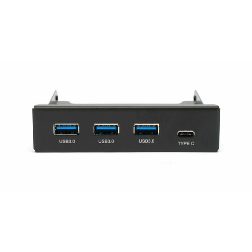 планка портов на переднюю панель 3 5 usb 3 0 20pin Планка USB 3.0 на переднюю панель 3.5 Gembird, 3xUSB-A 3.0 + 1xType-C