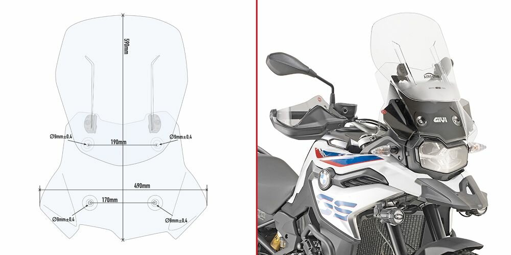 Стекло ветровое GIVI AF5127 для BMW F750GS '19-20 / F850GS '19-20