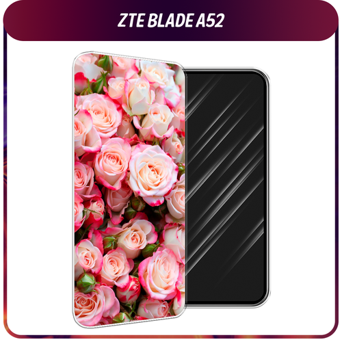 Силиконовый чехол на ZTE Blade A52 / ЗТЕ Блэйд А52 Много роз