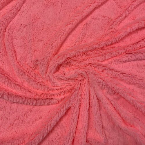 Искусственный мех длинноворсовый для производства игрушек, ростовых кукол и домашнего текстиля -травка, плотность 280 гр/м. кв, высота ворса 18 мм, размер 150х50 (см), цвет розовый